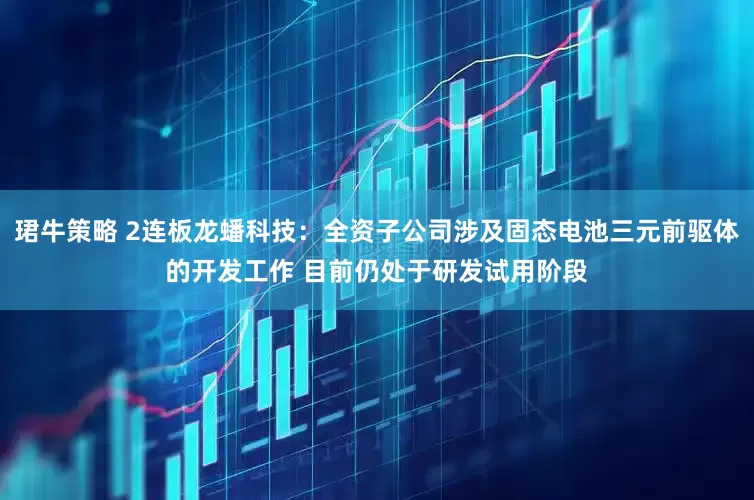 珺牛策略 2连板龙蟠科技：全资子公司涉及固态电池三元前驱体的开发工作 目前仍处于研发试用阶段