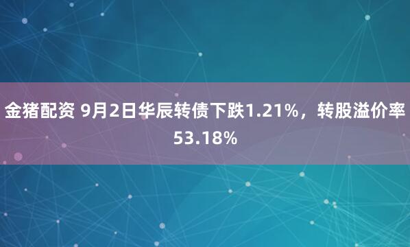 金猪配资 9月2日华辰转债下跌1.21%，转股溢价率53.18%